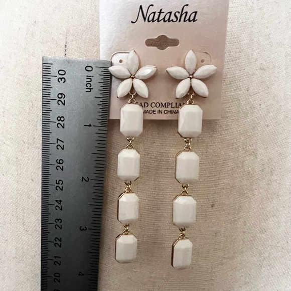 Linear Drop Statement Earrings - Picture 3 of 3